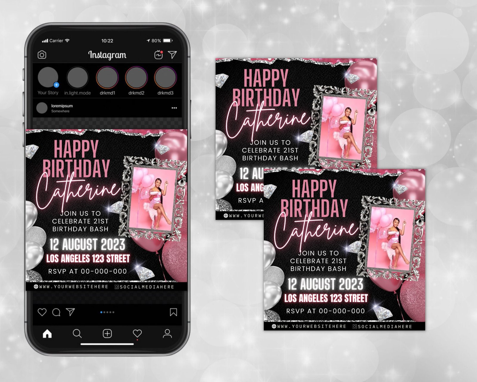 Birthday Bash Flyer Birthday Flyer Girl DIY Flyer - Image 2