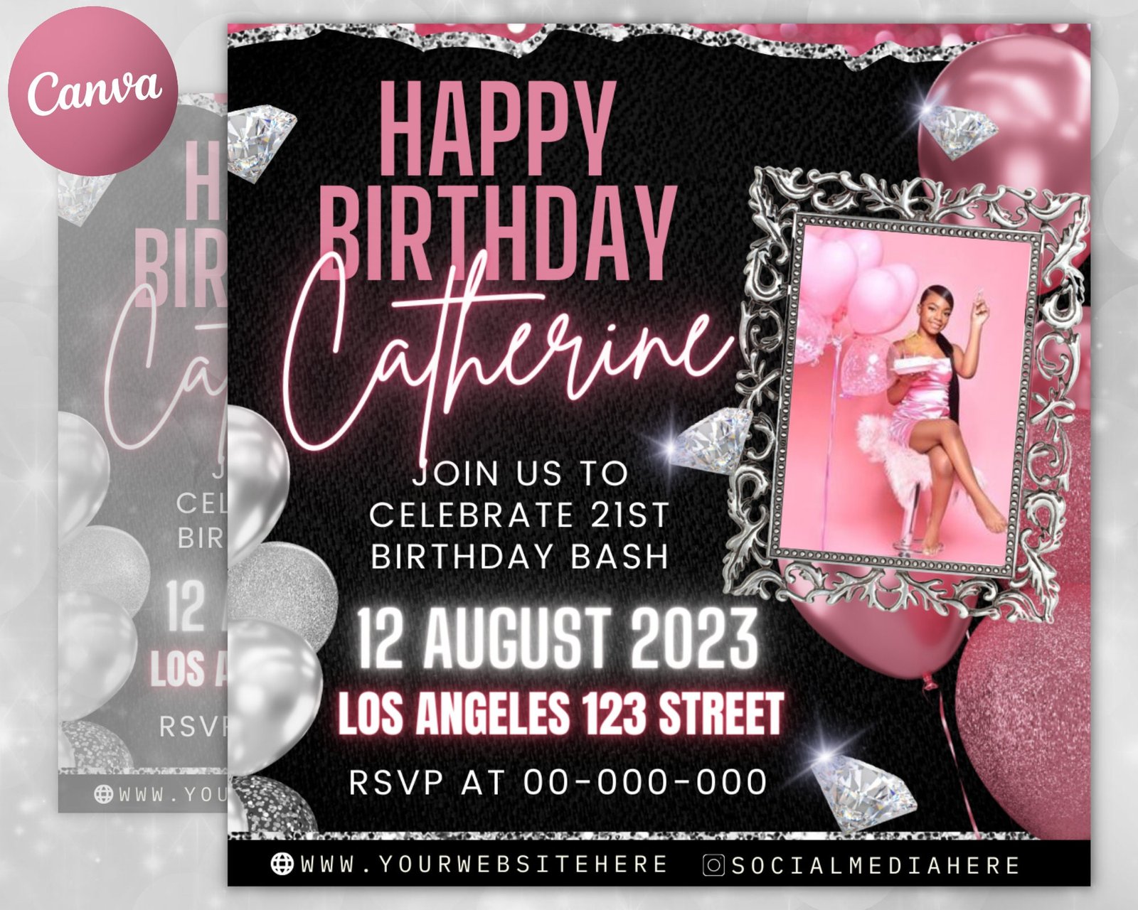 Birthday Bash Flyer Birthday Flyer Girl DIY Flyer