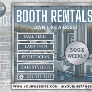 Booth Rental Flyer Esthetician Flyer Beautician Flyer Salon