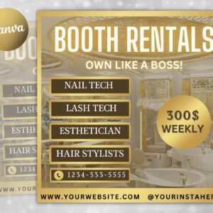 Booth Rentals Available Barber Flyer Template Esthetician Flyer