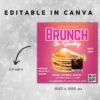 Brunch Flyer DIY Brunch Invitation Birthday Brunch Flyer - Image 3