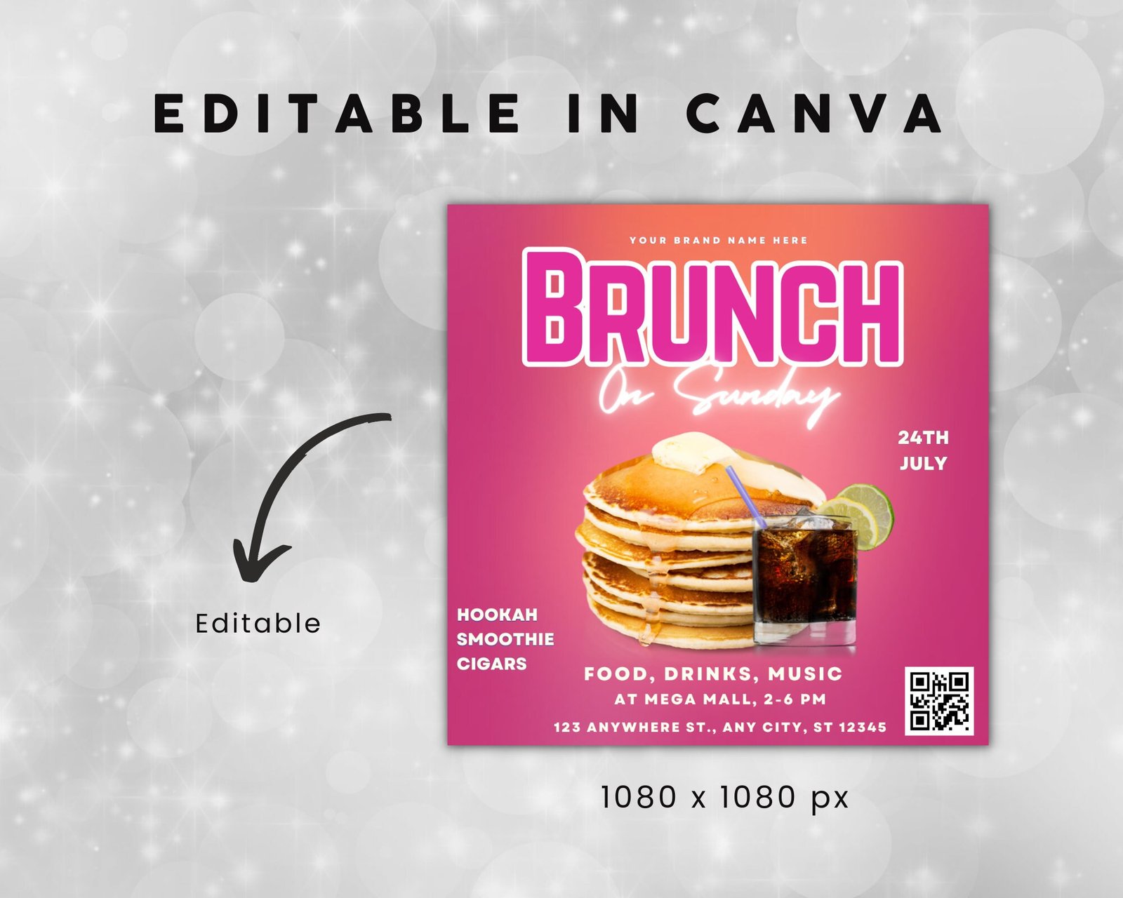 Brunch Flyer DIY Brunch Invitation Birthday Brunch Flyer - Image 3