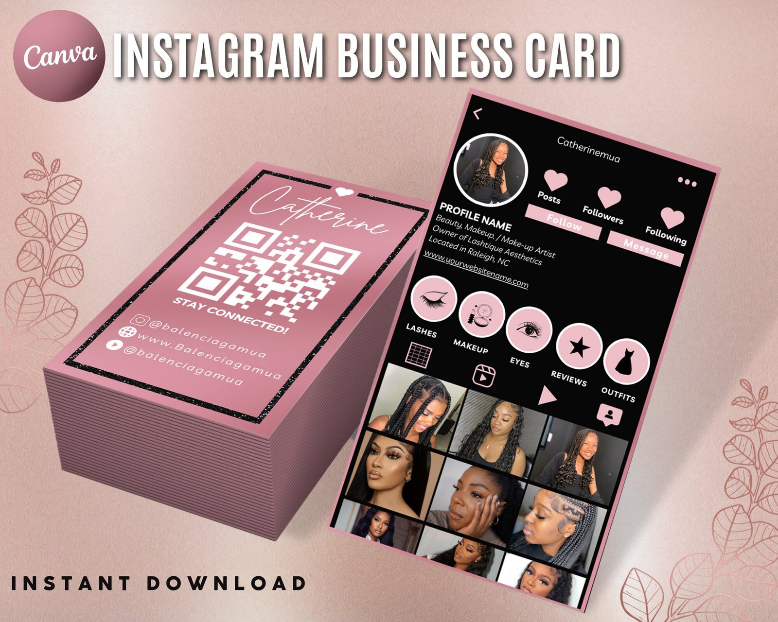 Instagram Business Card 2023 DIY Canva Business Card