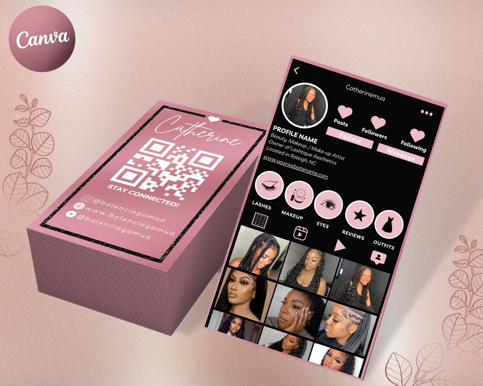 Instagram Business Card 2023 DIY Canva Business Card - Image 2