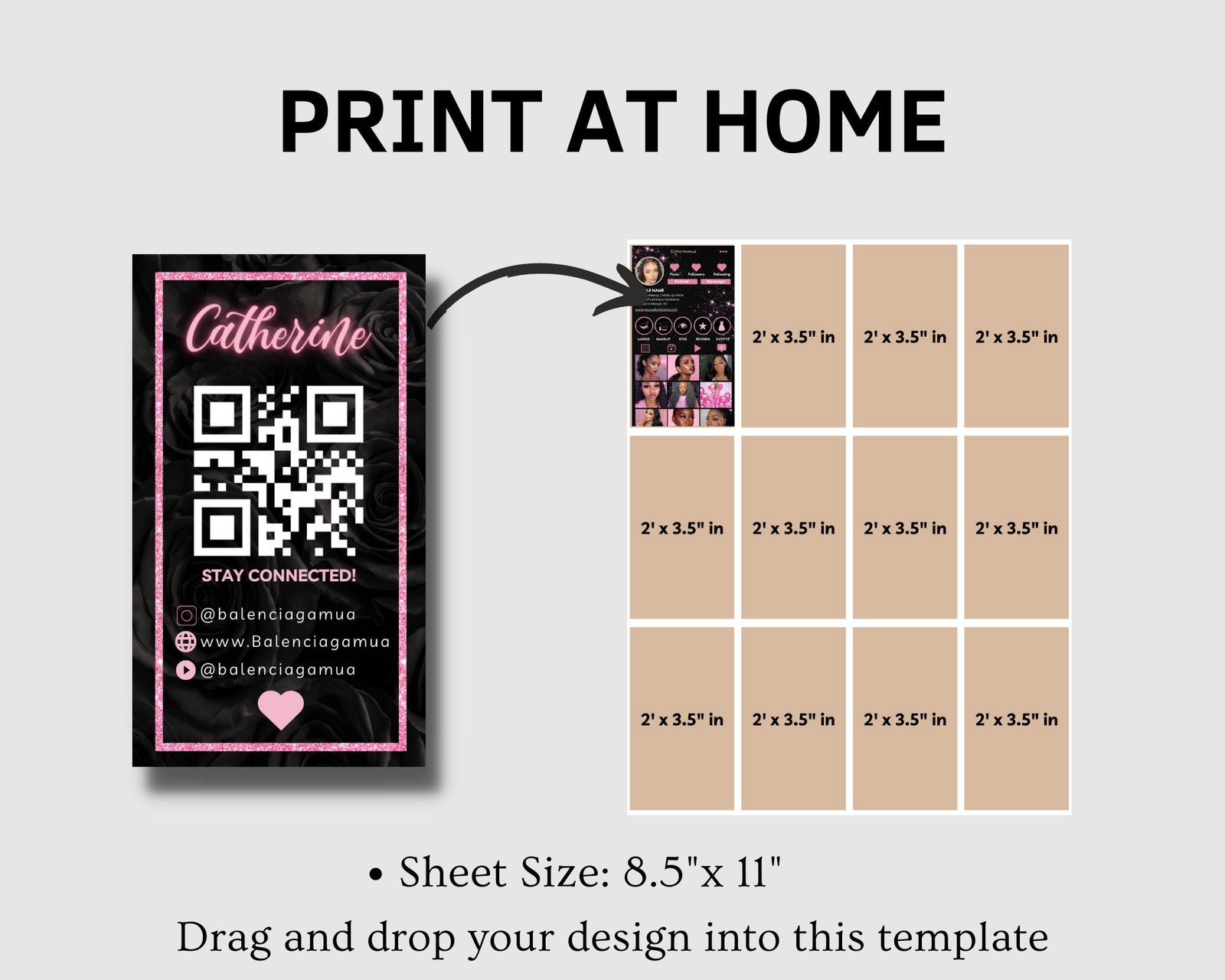 Instagram Business Card 2023 DIY Canva Business Card - Image 4