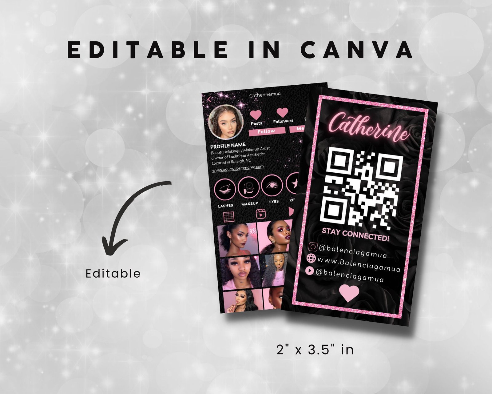 Instagram Business Card 2023 DIY Canva Business Card - Image 3