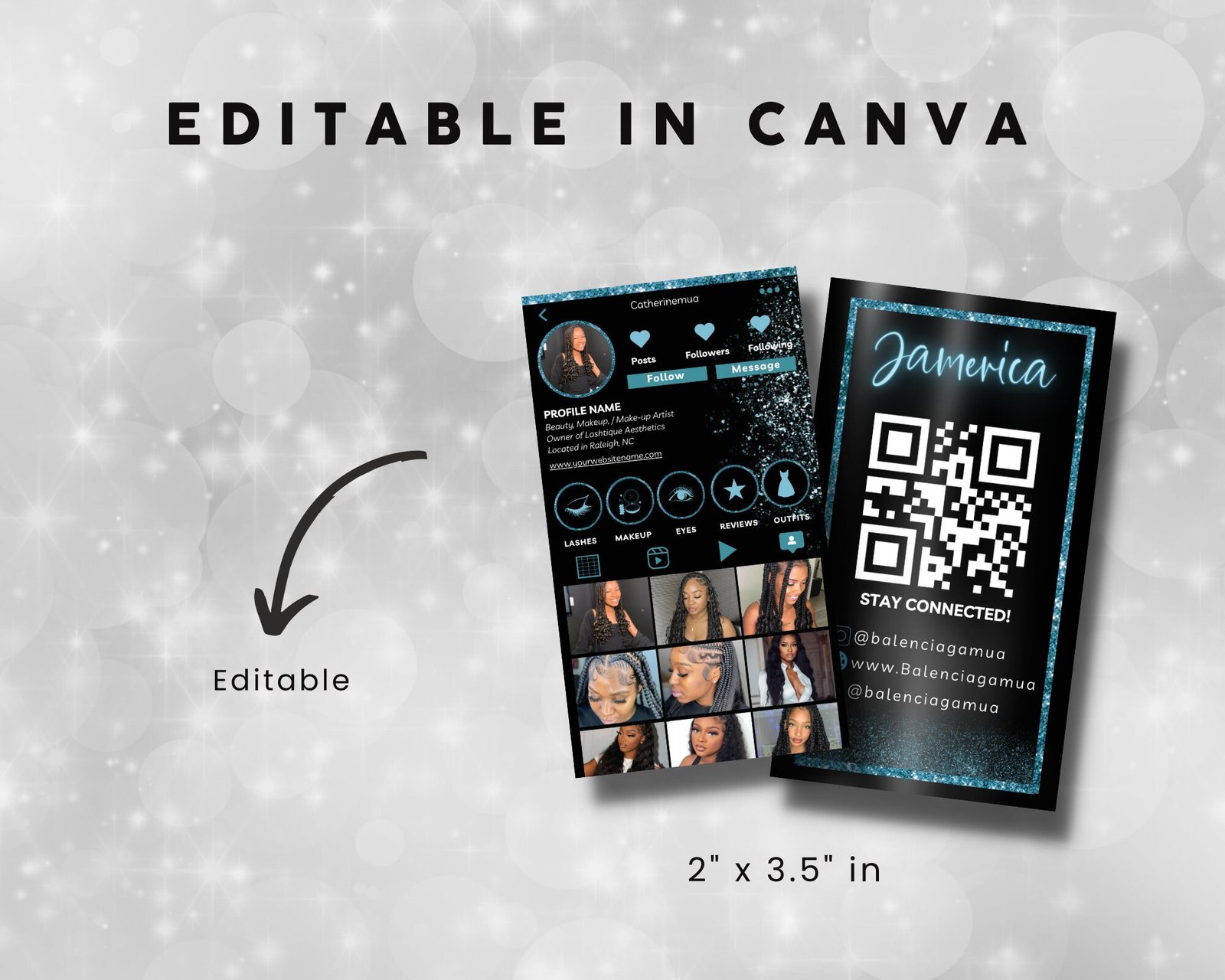 Instagram Business Card 2023 DIY Canva Business Card - Image 3