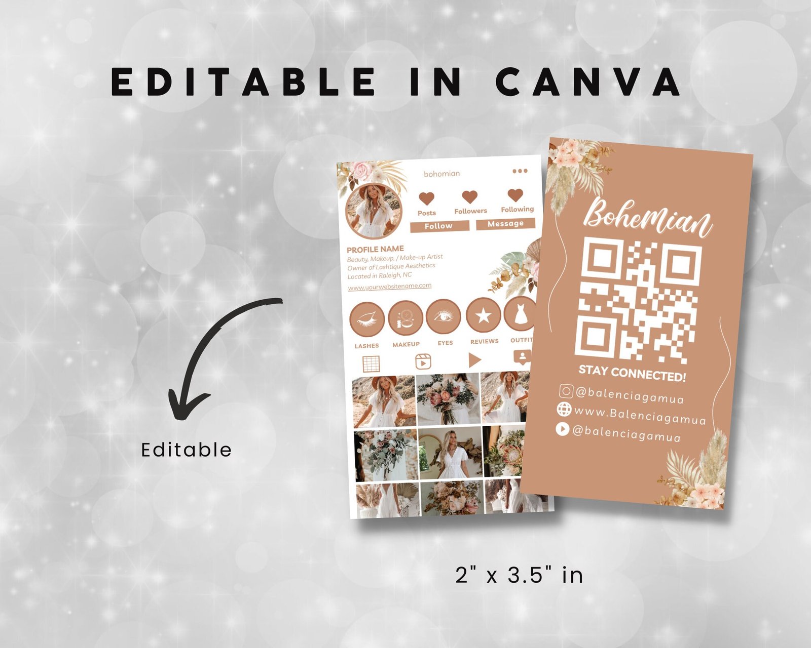 Instagram Business Card 2023 DIY Canva Business Card - Image 3