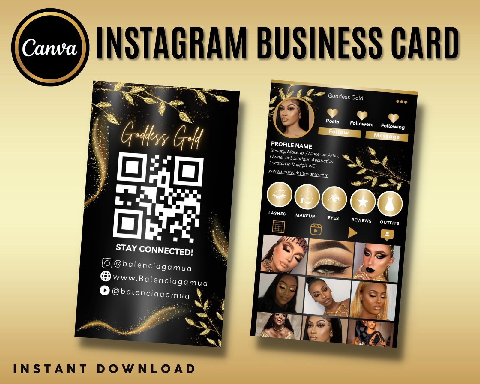 Instagram Business Card 2023 DIY Canva Business Card