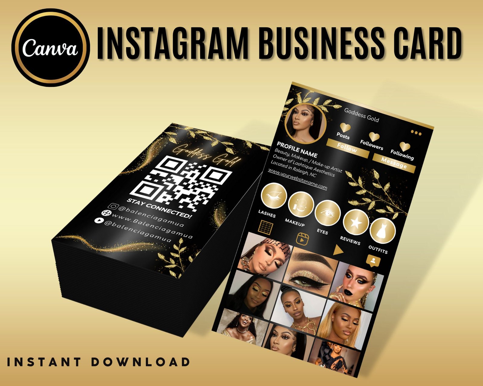 Instagram Business Card 2023 DIY Canva Business Card