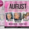 August Bookings Flyer August Bookings Available Hair Flyer