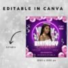 Happy Birthday Flyer Editable Birthday Flyer Birthday Girl - Image 3