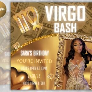 Editable Virgo Birthday Flyer Birthday Template Birthday Girl