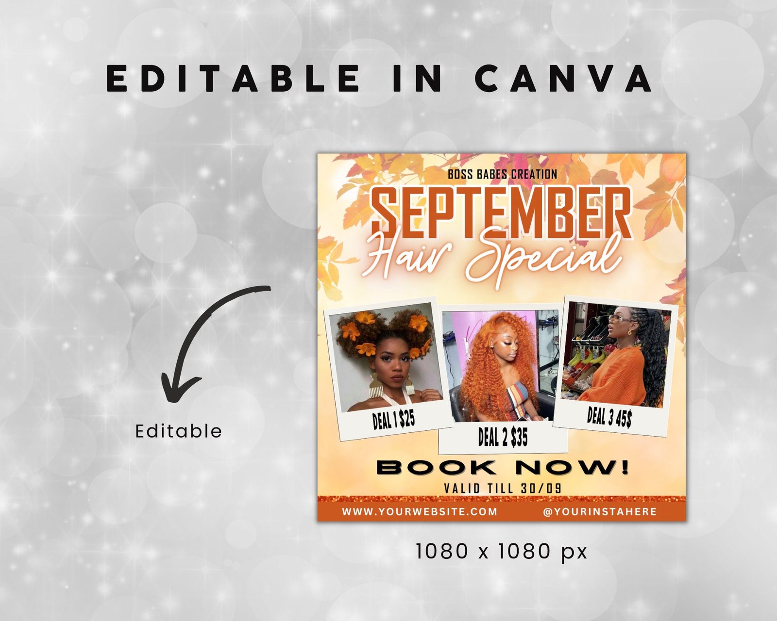 Editable September Fall Flyer Hair Special Flyer Appointment - Image 3