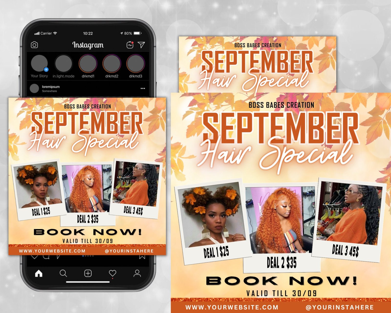 Editable September Fall Flyer Hair Special Flyer Appointment - Image 2