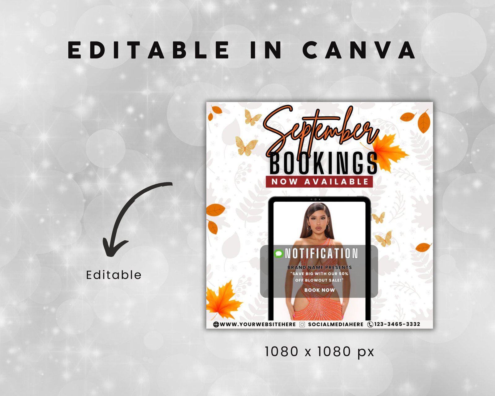 Editable September Booking Flyer Fall Bookings Available Appointment - Image 3