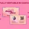 Printable Business Card Template Pink Retro Business Card - Image 2