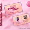 Printable Business Card Template Pink Retro Business Card