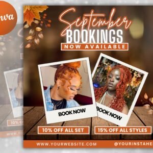 Editable September Fall Flyer Booking Now Available Appointment