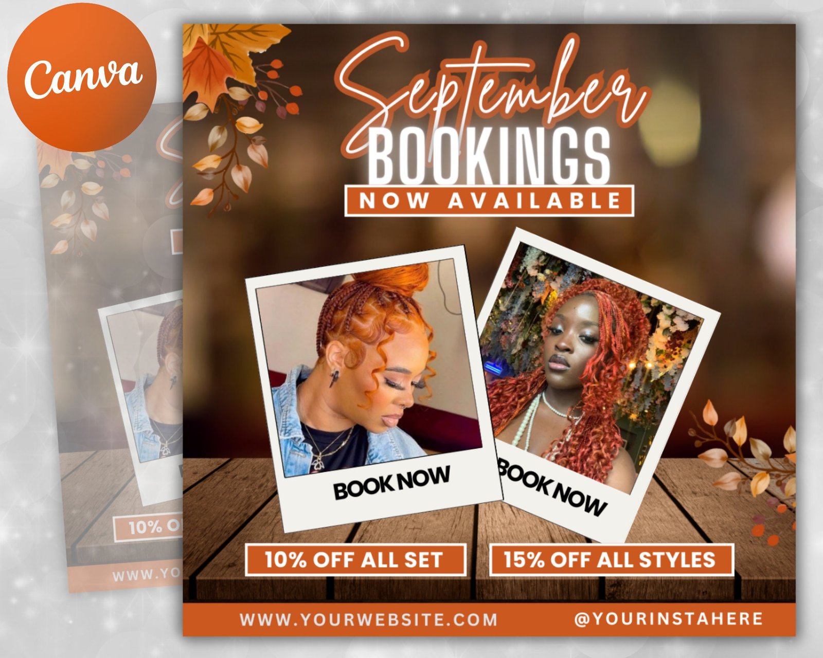 Editable September Fall Flyer Booking Now Available Appointment