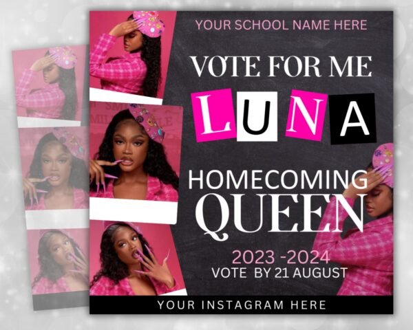 Vote Homecoming Queen Flyer Homecoming Flyer Campaign Flyer - Image 2