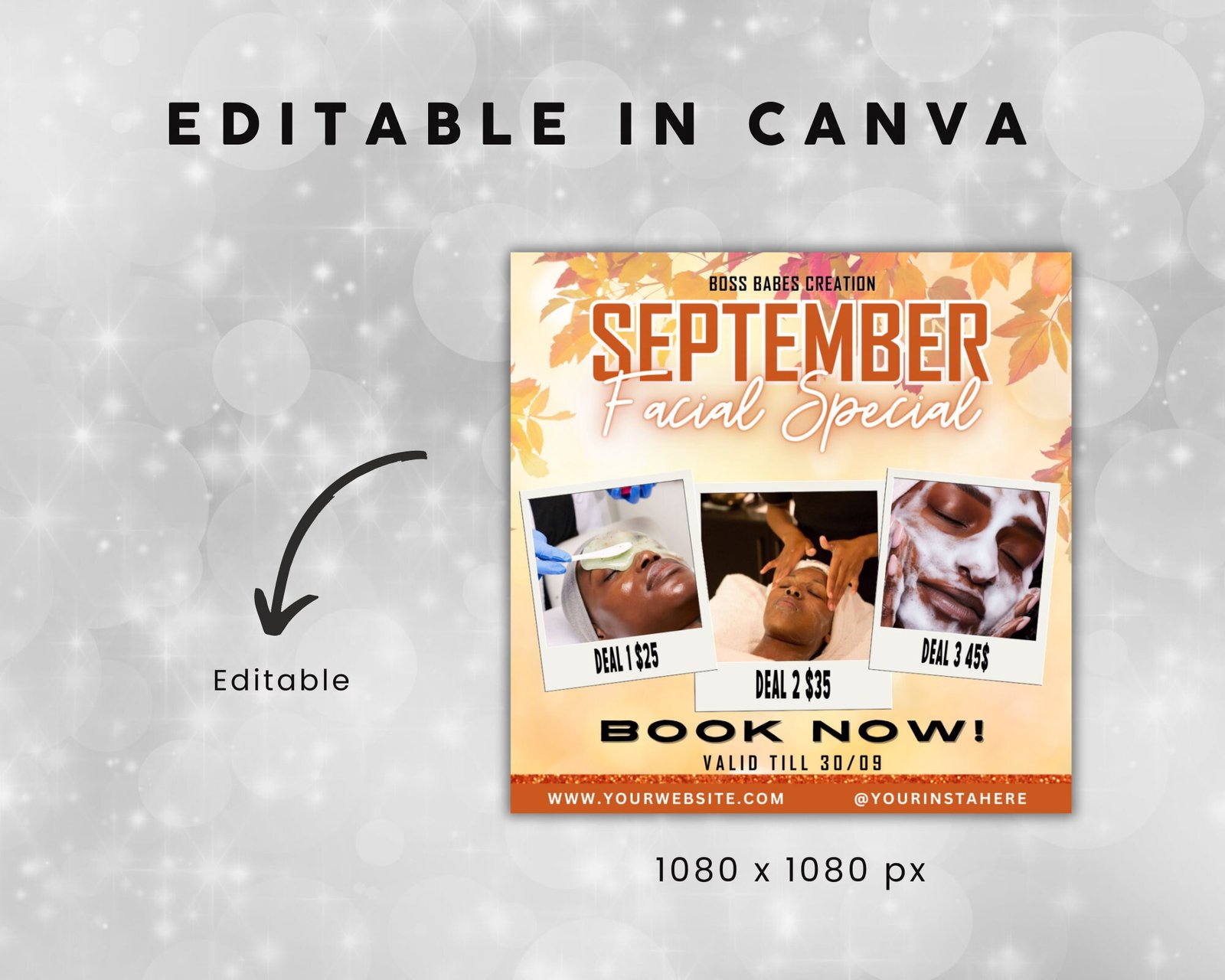 Editable September Booking Flyer Fall Facial Special Appointment - Image 3