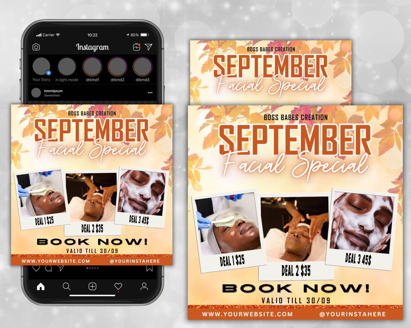 Editable September Booking Flyer Fall Facial Special Appointment - Image 2