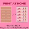 Printable Business Card Template Pink Retro Business Card - Image 5