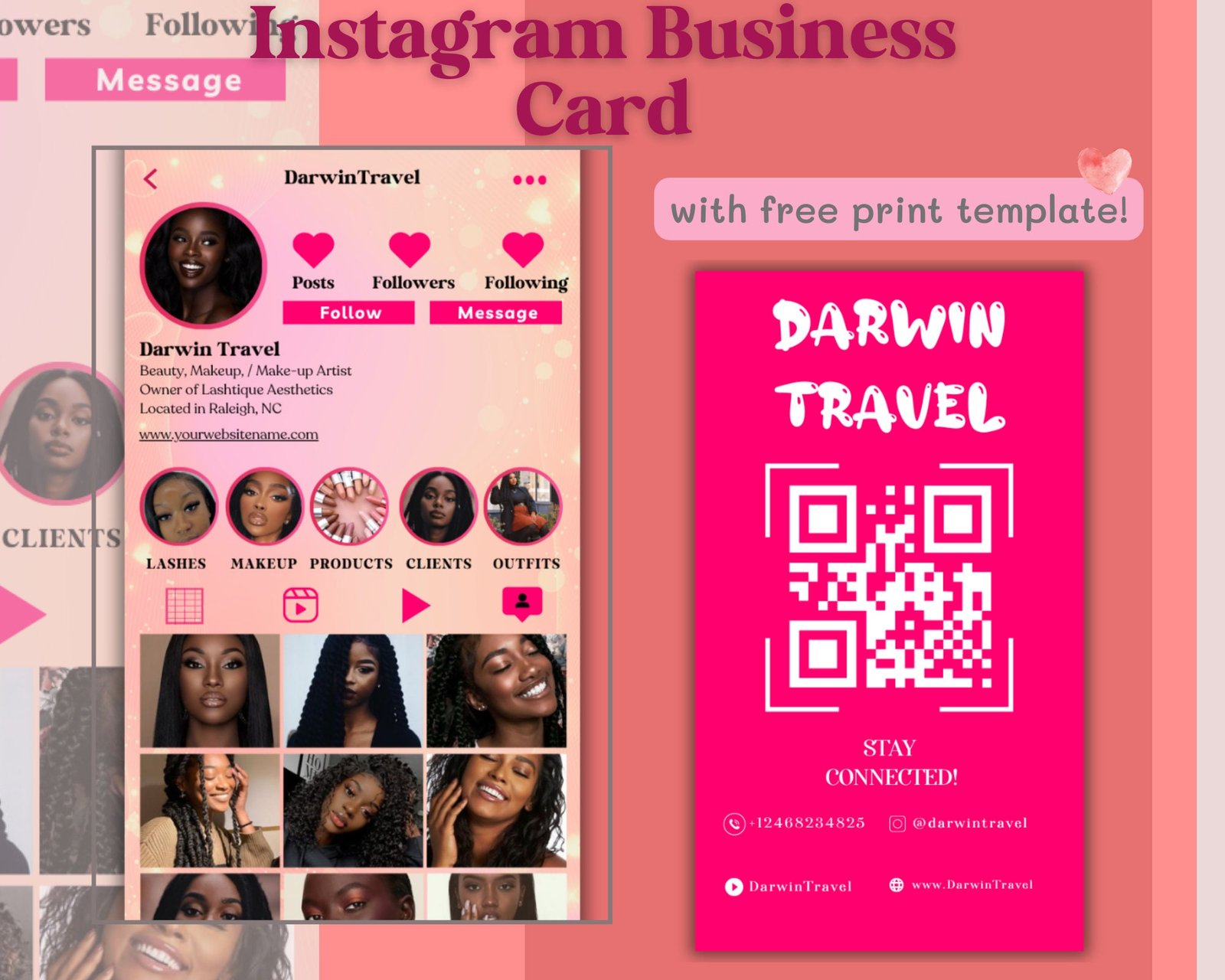 Instagram Business Card 2023 DIY Canva Business Card
