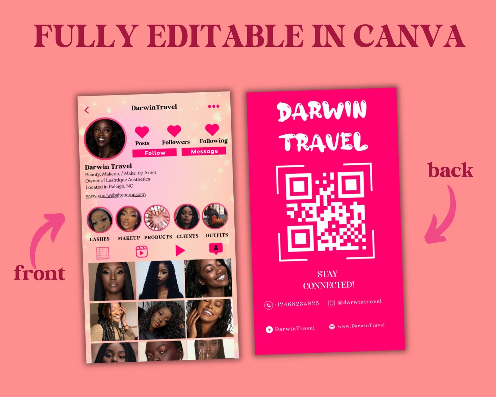 Instagram Business Card 2023 DIY Canva Business Card - Image 2