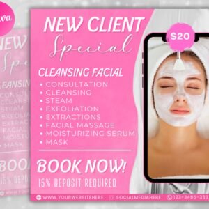 Facial Specials Flyer DIY Canva Template Facial Treatment