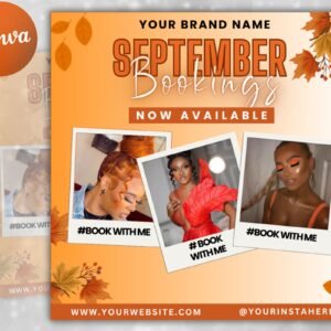 Editable September Fall Flyer Booking Now Available Appointment