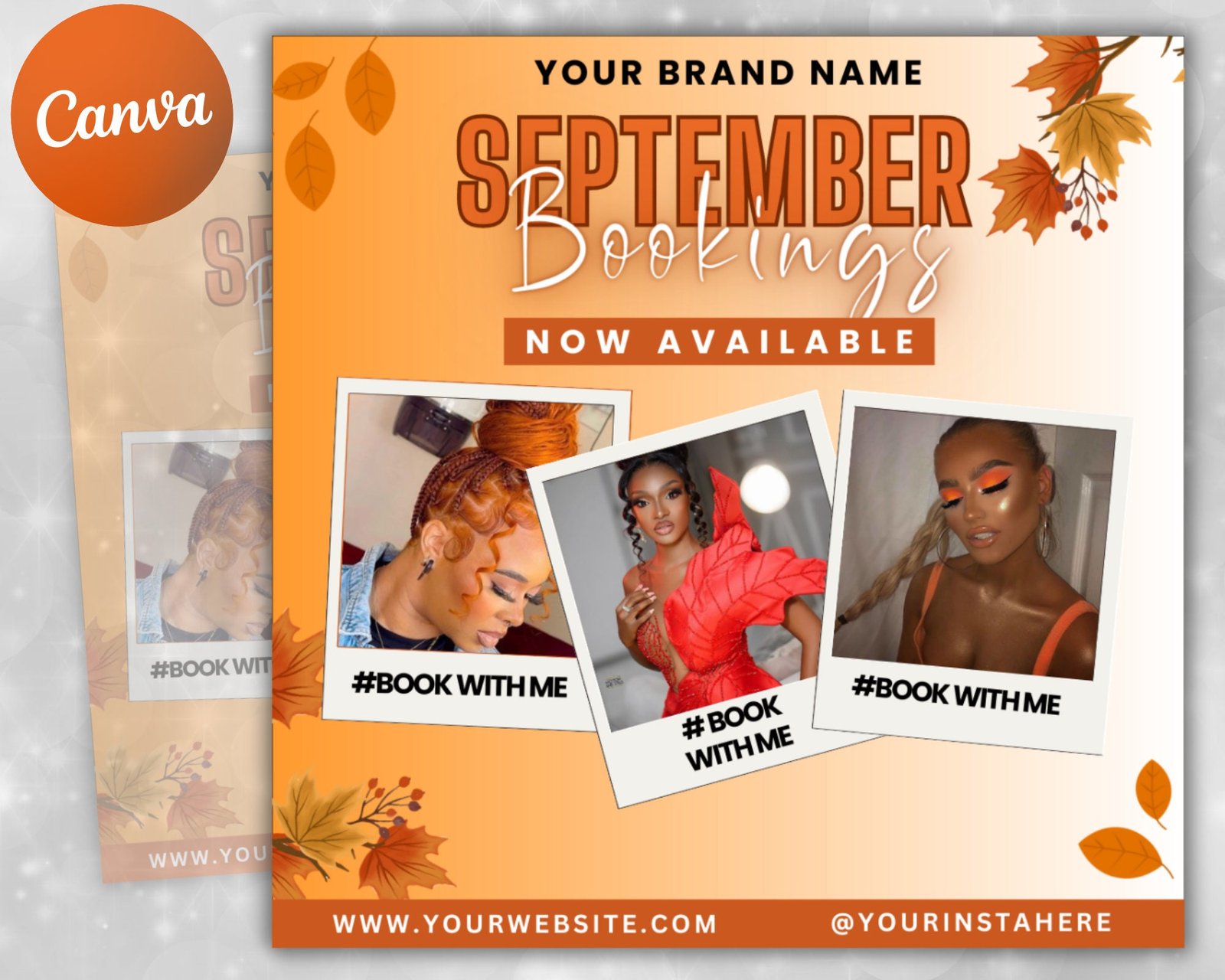Editable September Fall Flyer Booking Now Available Appointment