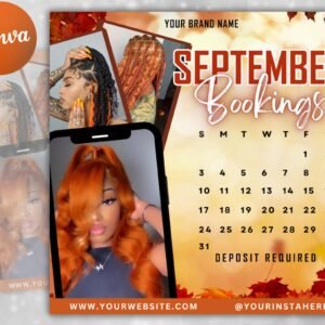 Editable September Fall Flyer Booking Now Available Appointment