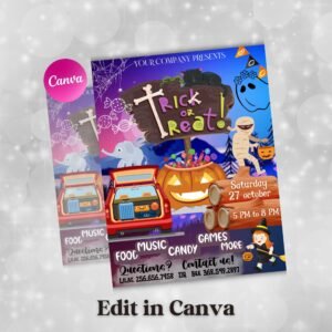 EDITABLE Trunk or Treat Halloween Flyer Trunk or