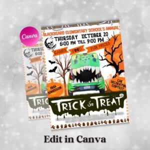 EDITABLE Trunk or Treat Halloween Flyer Trunk or