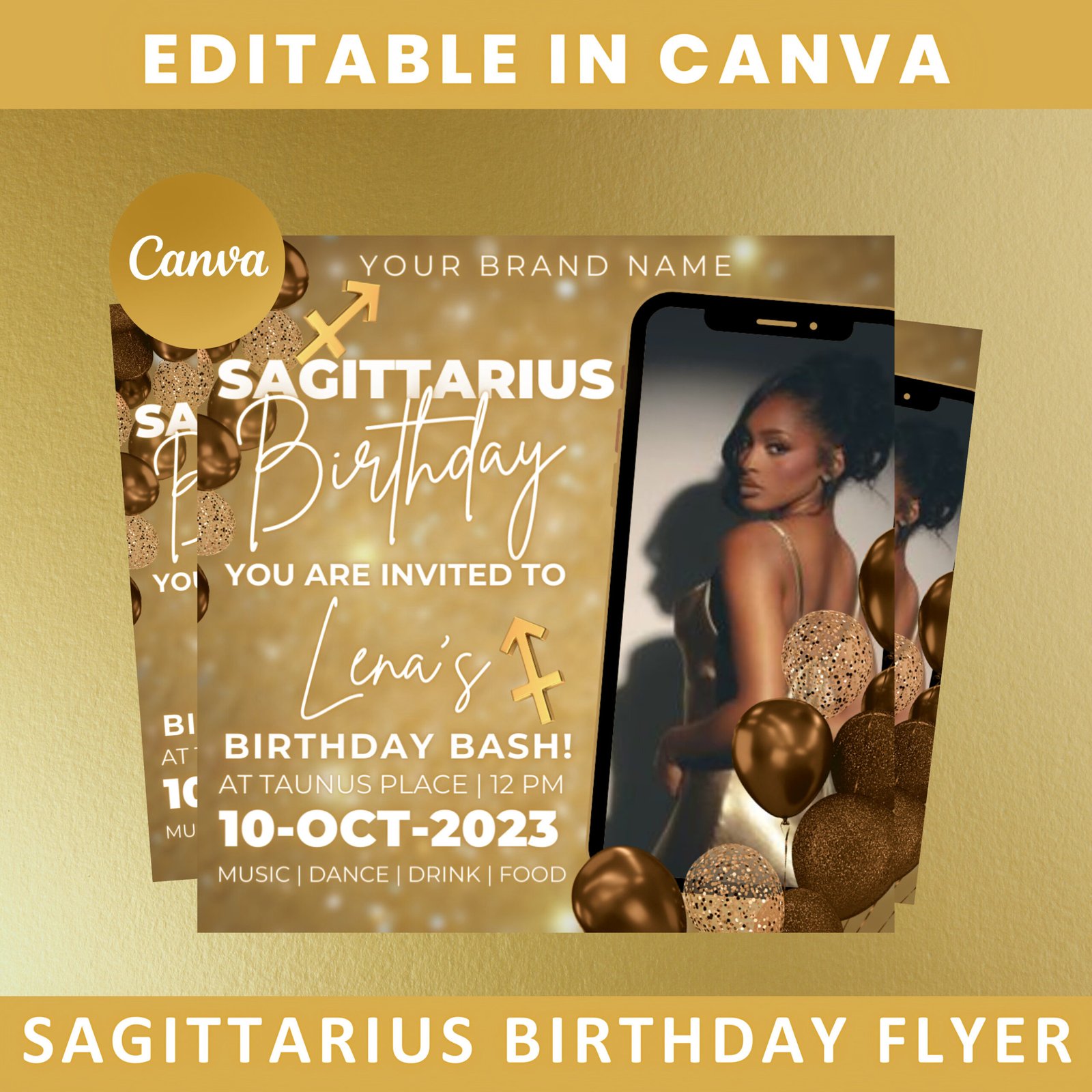 Sagittarius Birthday Flyer Birthday Template Birthday Girl Party