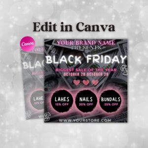 Black Friday Flyer DIY Pink Friday Flyer Editable