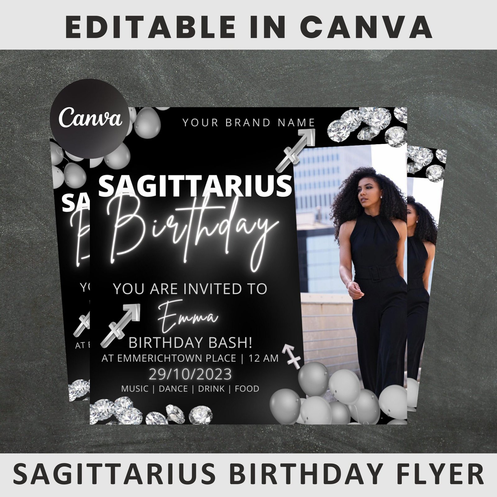 Sagittarius Birthday Flyer Sagittarius Birthday Invitation Birthday Flyer