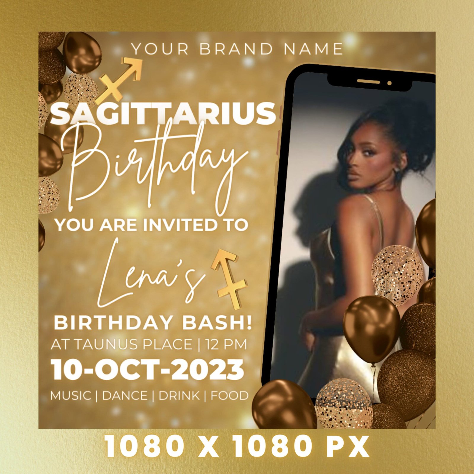Sagittarius Birthday Flyer Birthday Template Birthday Girl Party - Image 3