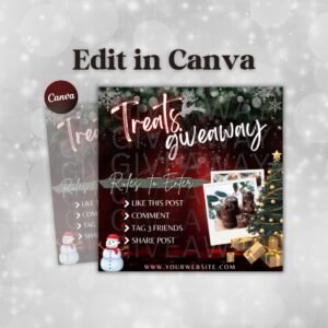 Christmas Treats Giveaway Flyer DIY Canva Template Sweets