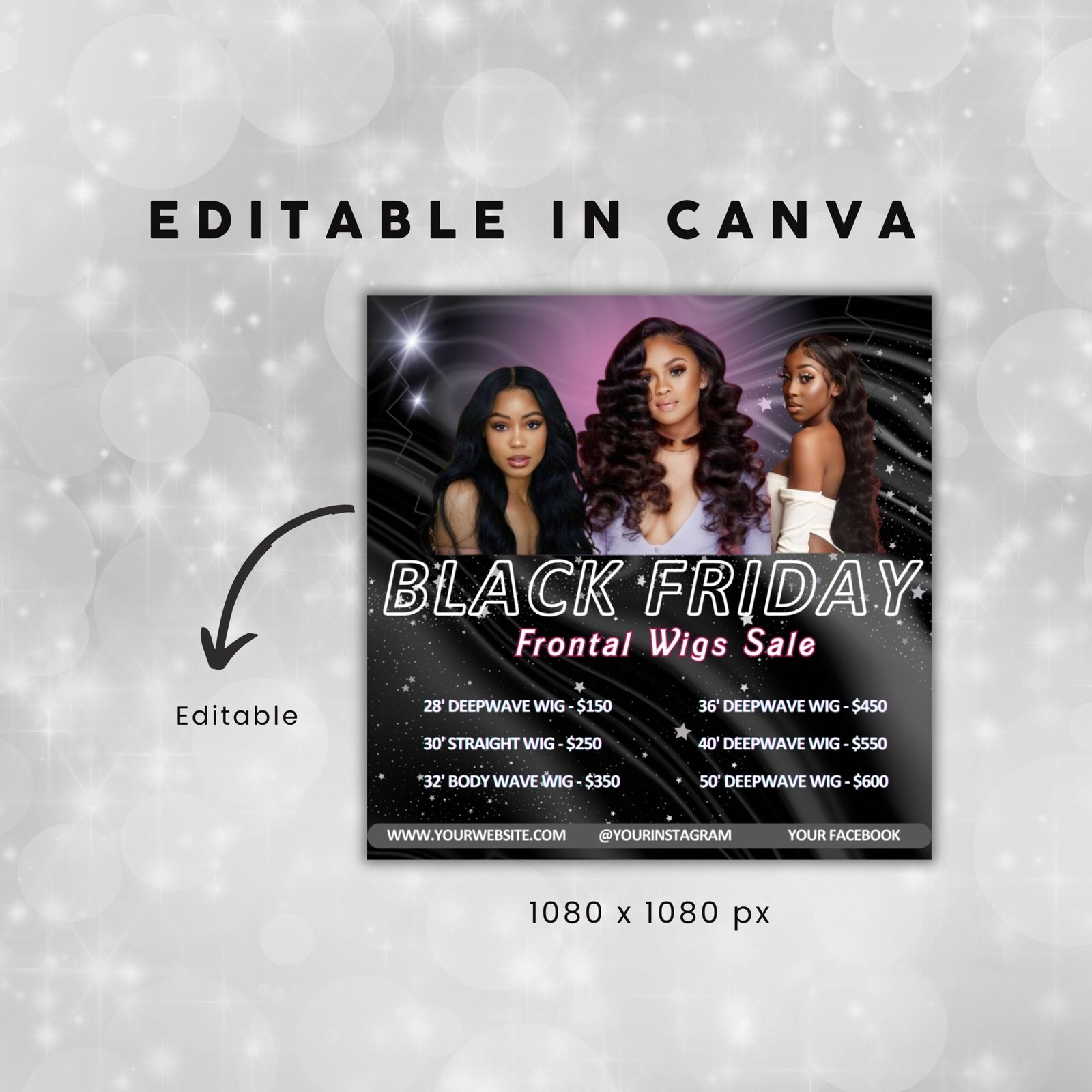 Editable Black Friday Flyer Black Friday Hair Flyer - Image 3