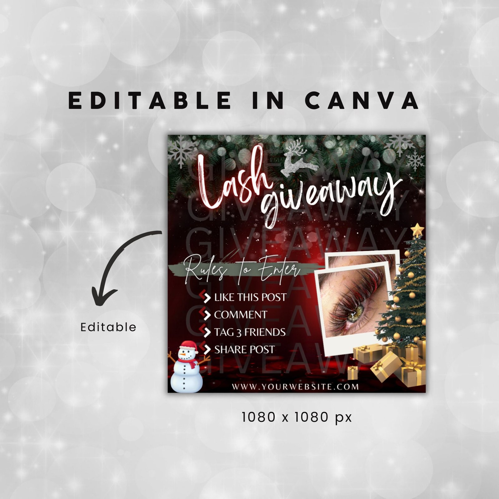 Christmas Flyer Giveaway Flyer Lash Social Media Flyer - Image 3