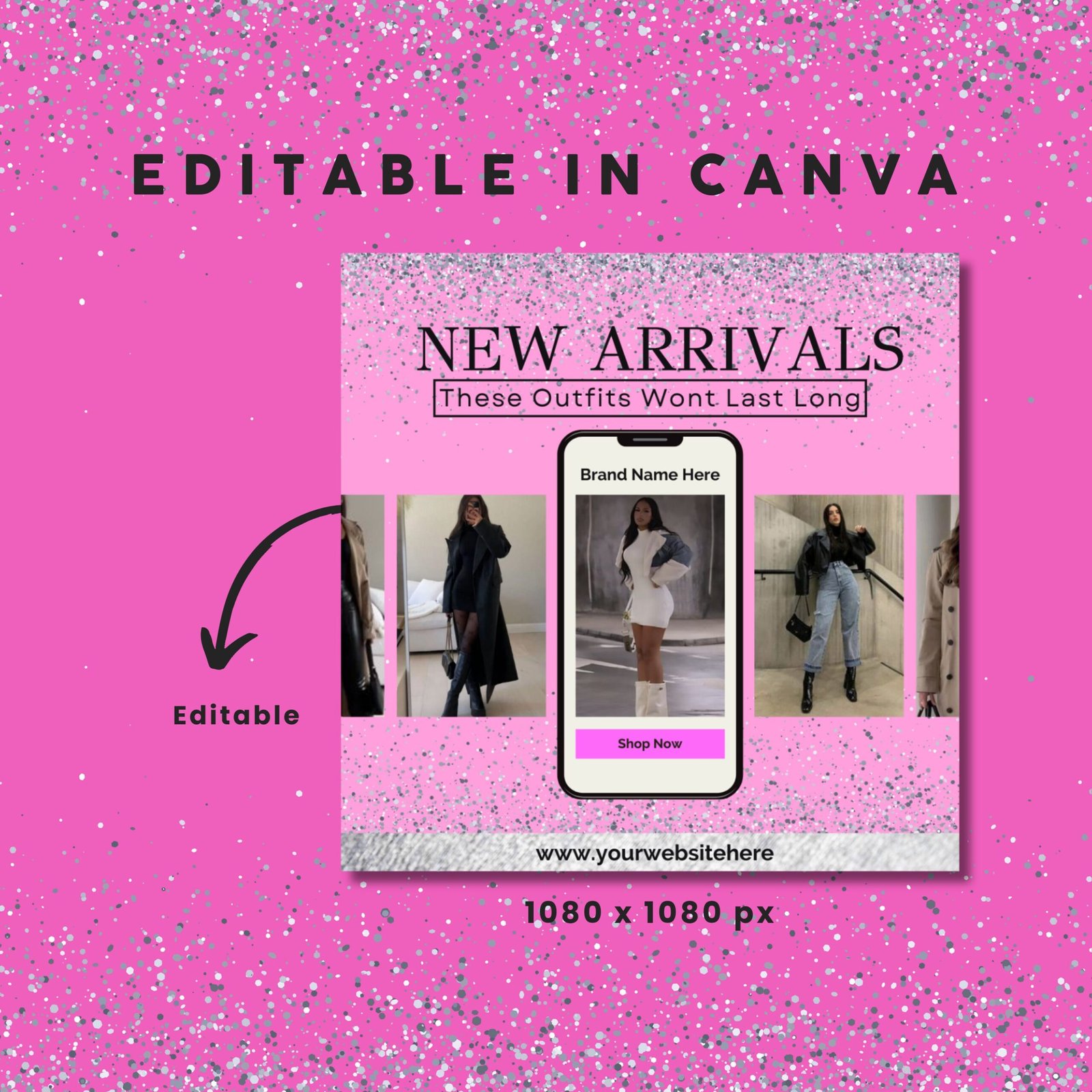 DIY New Arrivals Social Media Flyer Pink and - Image 3