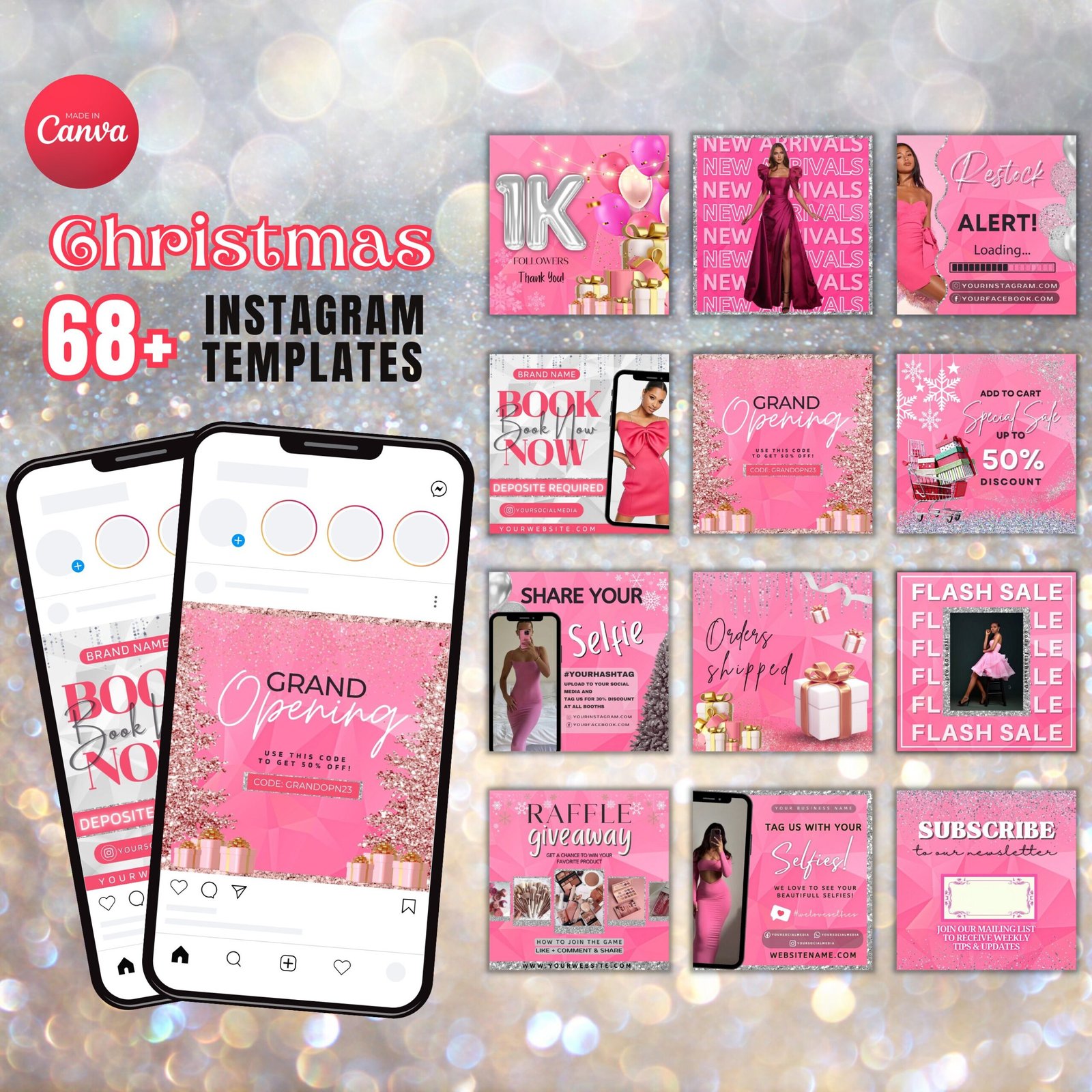 Christmas flyer bundle December booking flyer christmas December