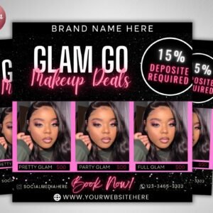 Pink Glam Go Makeup Flyer Makeup Artist Deals