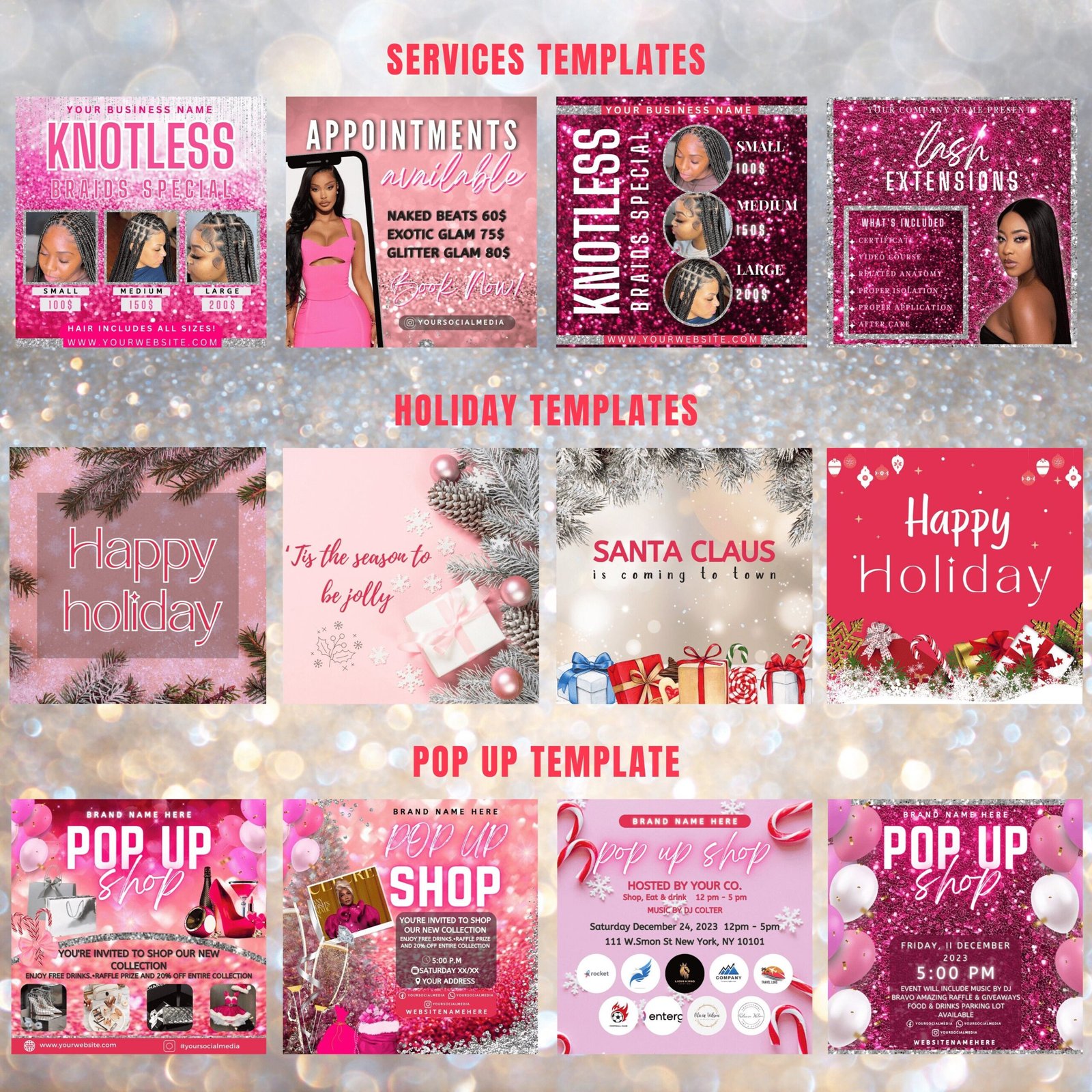 Christmas flyer bundle December booking flyer christmas December - Image 5