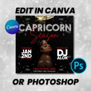 Capricorn Birthday Flyer Capricorn Bash Flyer Birthday Flyer