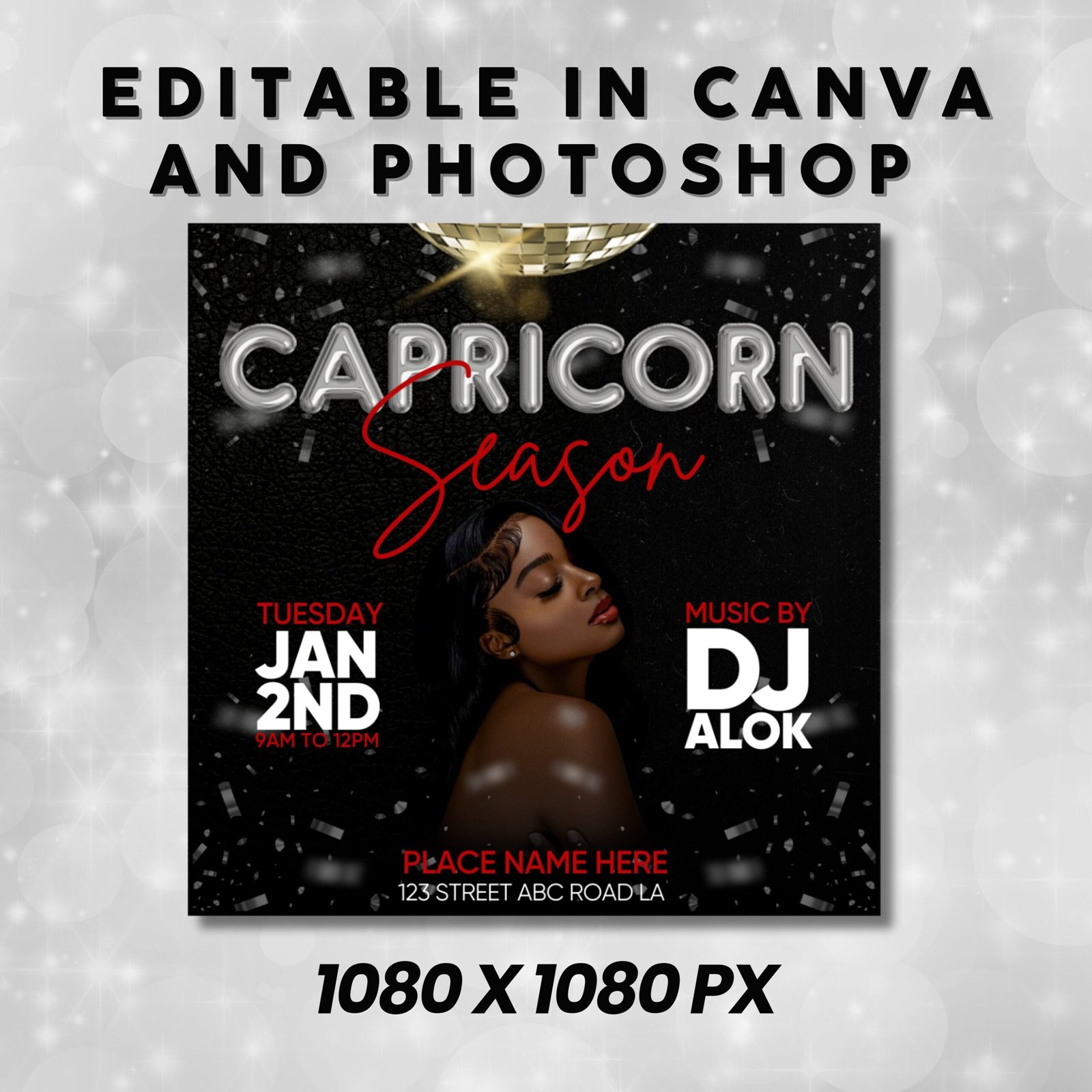 Capricorn Birthday Flyer Capricorn Bash Flyer Birthday Flyer - Image 3