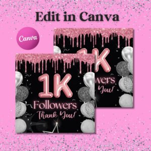 1K Followers Flyer Follower Template Social Media Follower